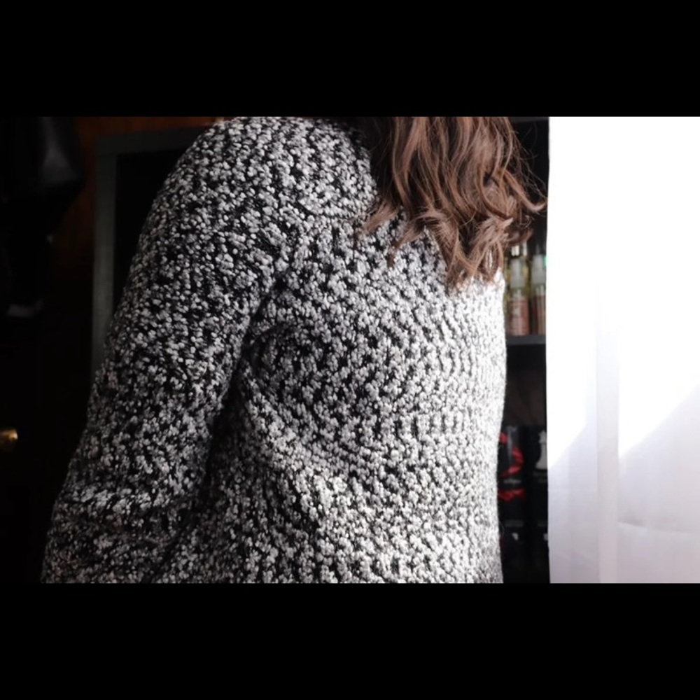 Black and White Knitted Cardigan